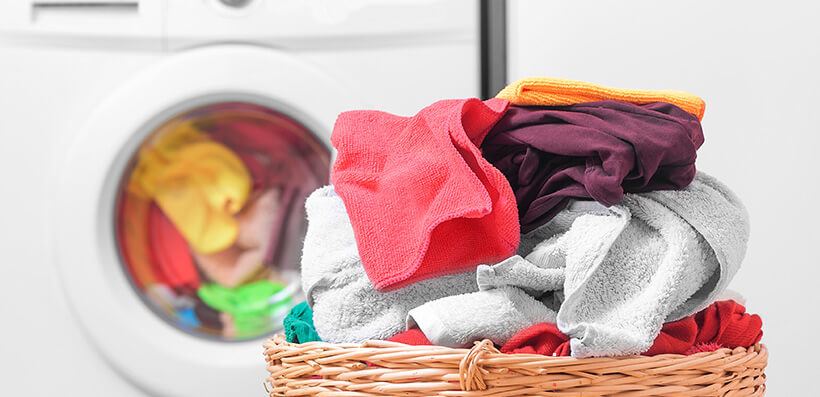 Washing In Machine And Basket