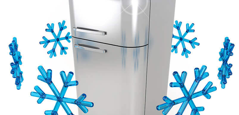 Fridge With Circle Of Snow Flakes