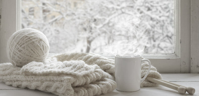 Winter Landscape With Knitting Wool