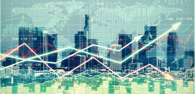 City Landscape With Graphs