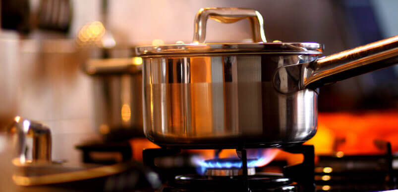 Saucepan On Cooker Hob