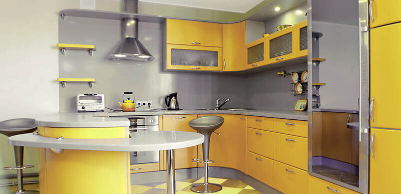 Kitchen With Yellow Decor