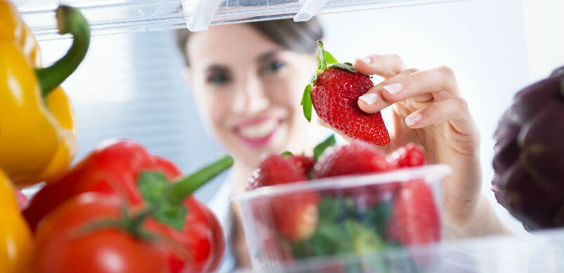 Open Fridge With Food