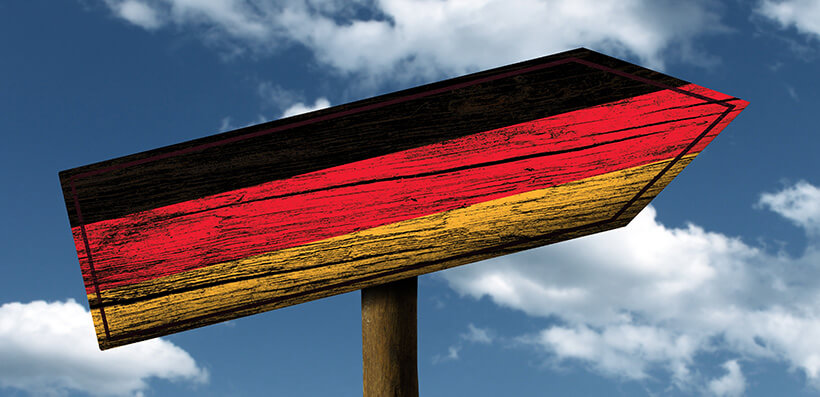 German Flag On Signpost