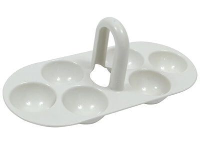 White Egg Tray With Handle