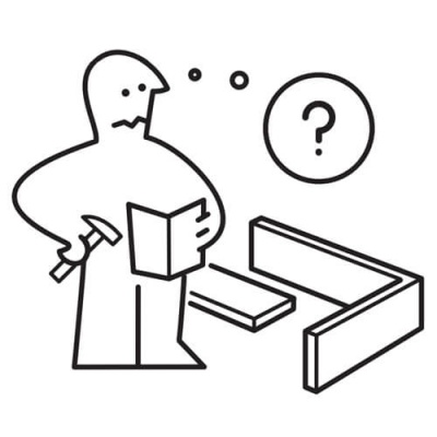 Cartoon Man Struggling To Build Ikea Furniture