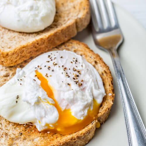 Poached Egg On Toast With Runny Yolk