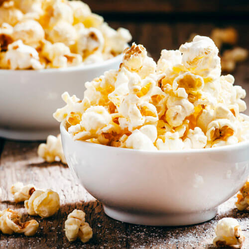 Popcorn In White Bowl