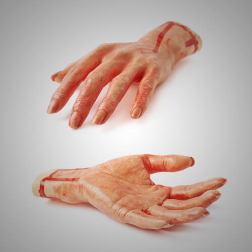 Bloody Halloween Fake Hands