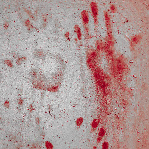 Bloody Handprints On Grey Surface