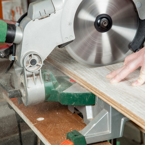 Electric Saw Secured By Workbench