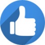 Thumbs Up Icon On Blue Background