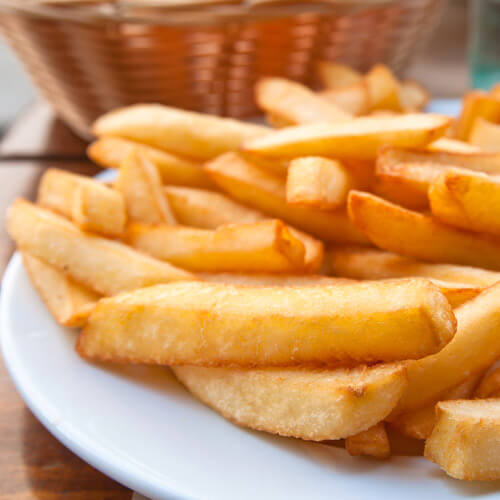 Golden Chips On A Plate