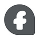 Grey Facebook Icon On White Background