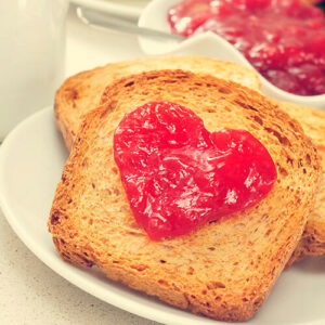 Toast With Heart Shaped Jam