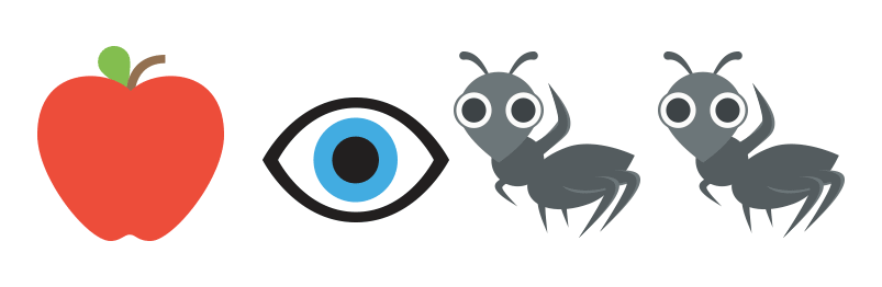 Apple Eye And Ant Emojis