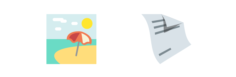 Beach And Paper Emojis