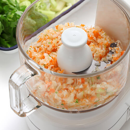 Food Processor With Food Inside