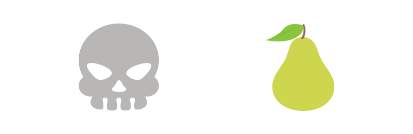 Skull And Pear Emojis