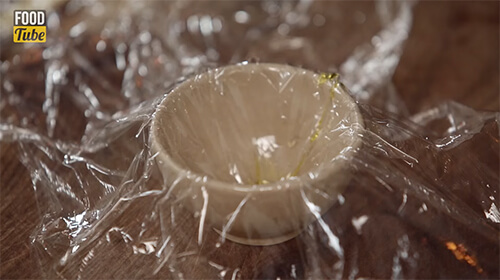 Bowl With Clingfilm And Olive Oil