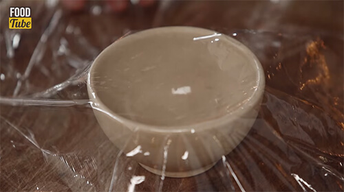 Bowl With Clingfilm Over The Top