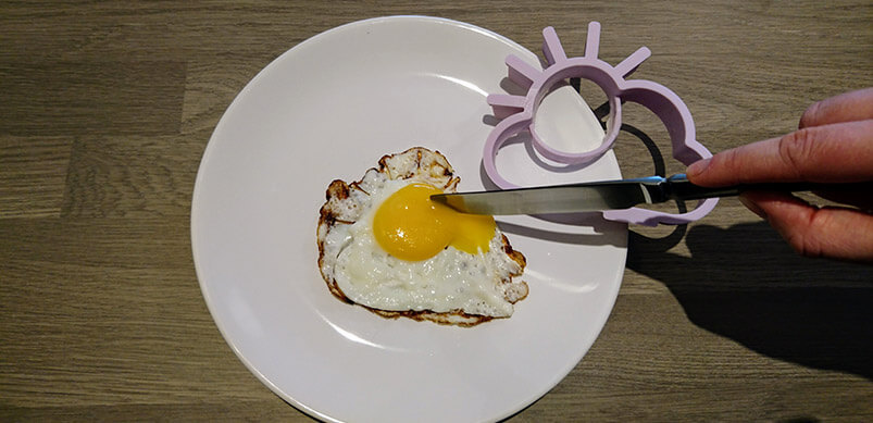 Cutting Open A Runny Egg Yolk