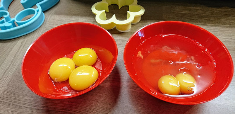 Eggs Separated In Two Bowls