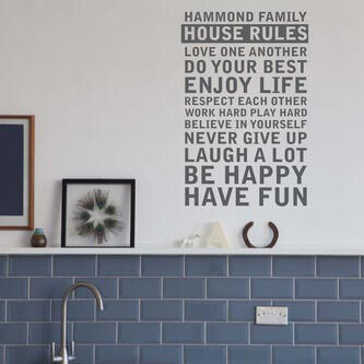 Personalised House Rules Wall Sticker