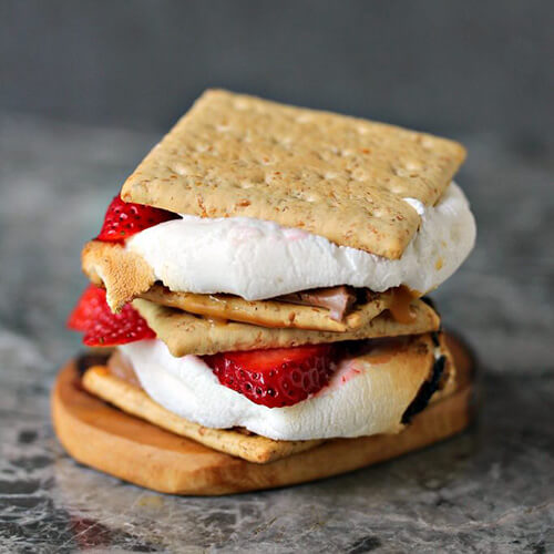 Strawberry And Caramel S'mores