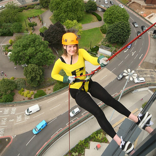 Eleanor Abseiling Down Park Regis