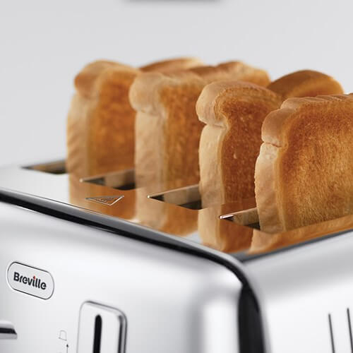 Silver Four Slice Toaster With Toast