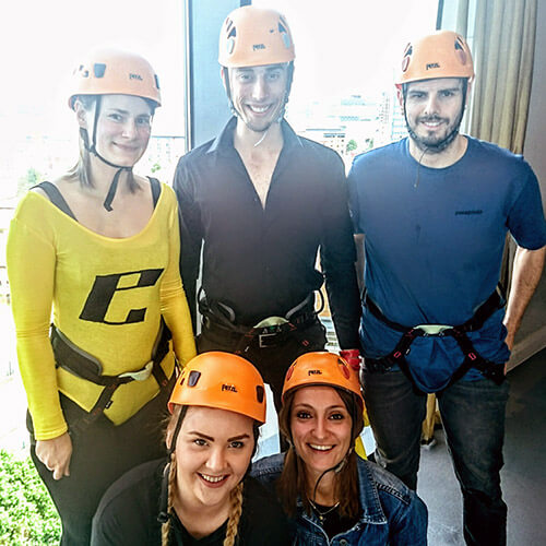 eSpares Team Before Abseiling