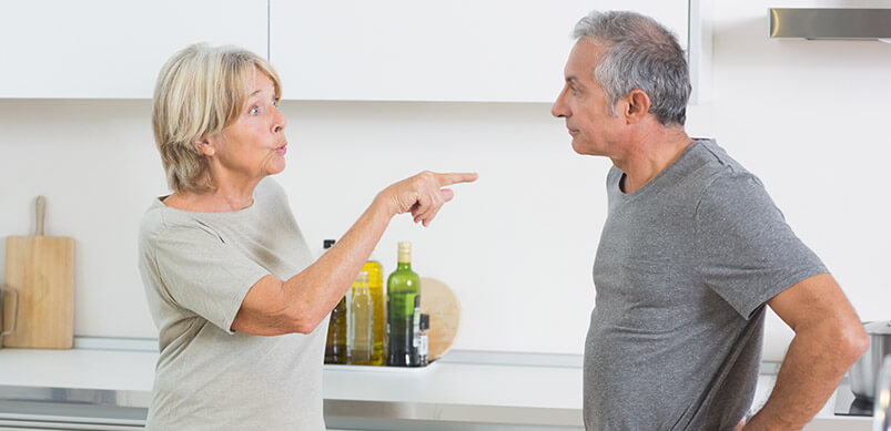 Woman Arguing With Man In Kitchen