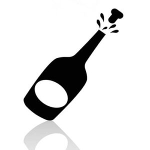 Black And White Champagne Bottle Symbol