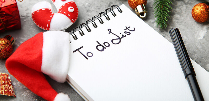 To-Do List With Santa Hat And Decorations