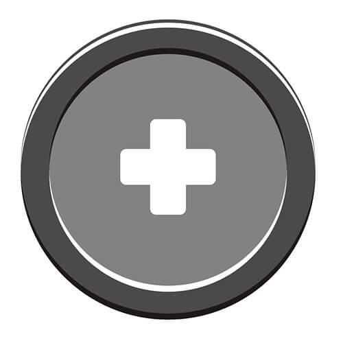 White Cross Symbol On Grey Circle Background