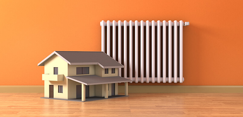 Small House Model Next To Radiator