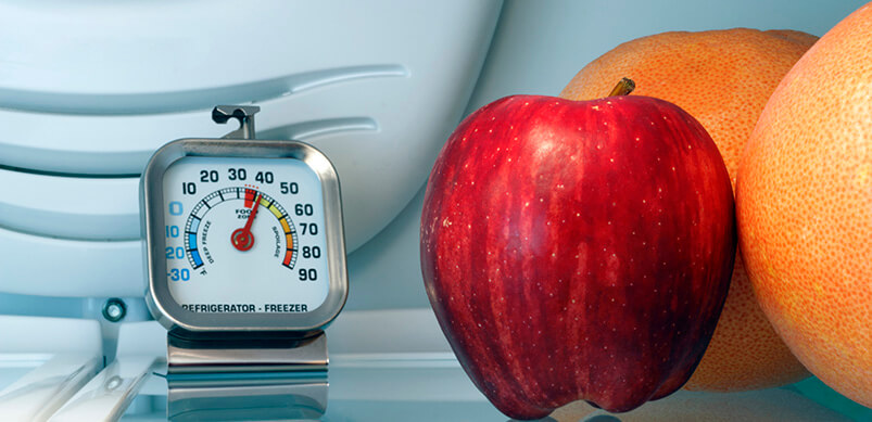 Inside Fridge With Thermometer Reading Warm Temperature