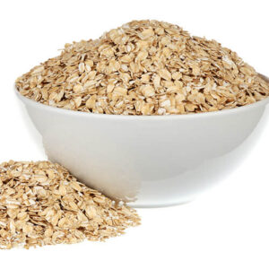 Rolled Oats In White Ceramic Bowl