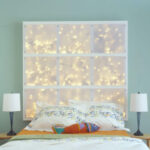 White Framed Headboard Filled With LED Lights