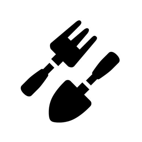 Black And White Gardening Tools Symbol