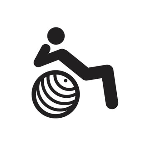 Black and White Symbol Of Person Doing Sit Ups