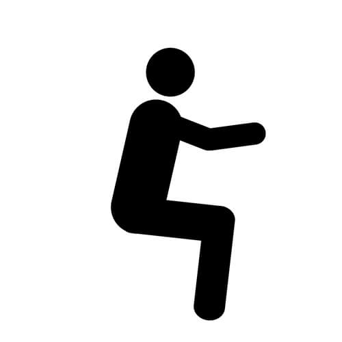 Black and White Symbol Of Person Doing Squats