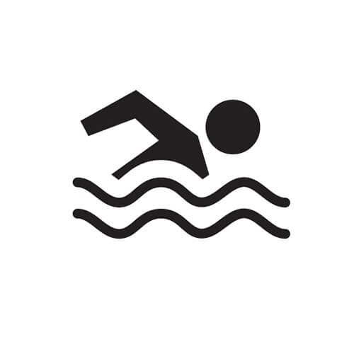 Black And White Swimming Symbol