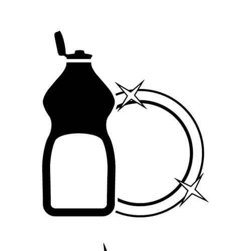 Washing Up Liquid And Clean Plate Symbol