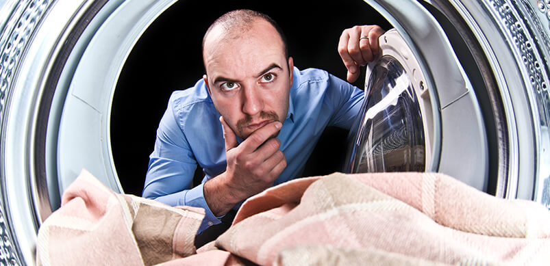 Inside View Of Dryer With Man looking In