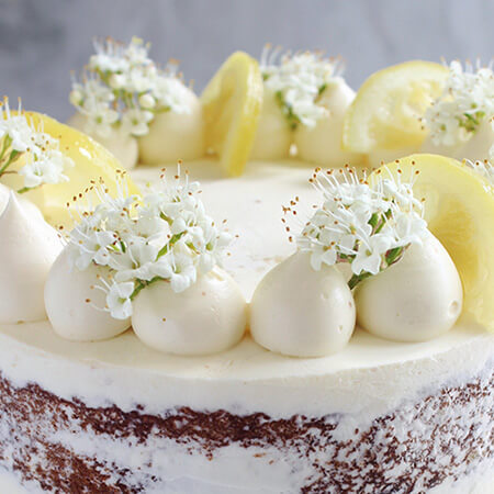 Lemon And Elderflower Cake With White Icing