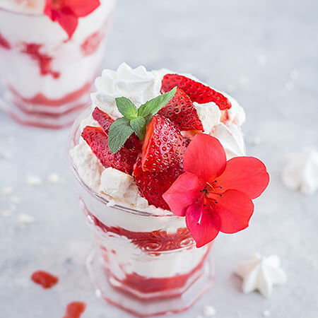 Strawberry Eton Mess Topped With Strawberries