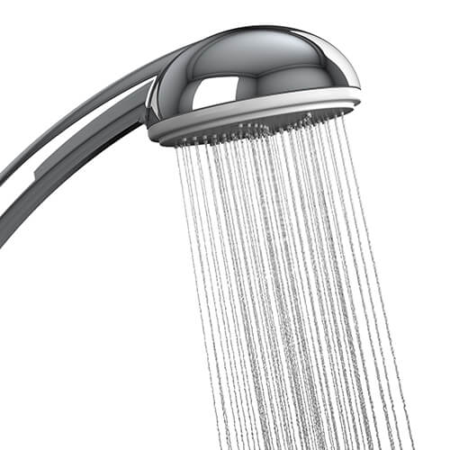 Silver Shower Head Spraying Water