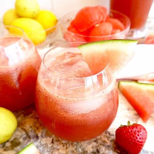 Cucumber Watermelon Juice Surrounded By Fruit